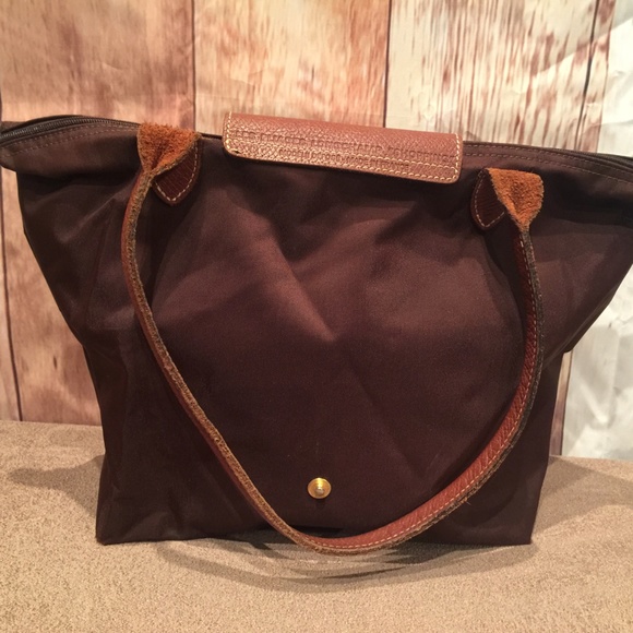 Longchamp Pliage Nylon Brown Shopping Tote Small - Picture 7 of 8